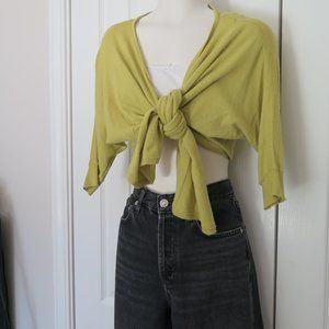 Cropped tie front shrug.